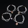 Faux Pearl Pet Collar for Dogs Cats Double-layer Beaded Necklace with Enamel Pendant for Pet Dress-up Jewelry Accessories