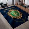Custom Name,Brazil National Football Team Home Sofa Decoration for Living Room & Bedroom, Non‑Slip Play Flannel Floor Mat for Game Room