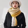 Korean Version of The Autumn and Winter Faux Cashmere Splicing Scarf Japanese Harajuku Wind Long Dual-use Shawl Tassel Thickened Warm Scarf
