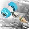 Quick Coupler R134A A/C Low Side Blue 90 Connector Air Conditioning Adapter with Extractor Valve Core, 1/4 Inch Male