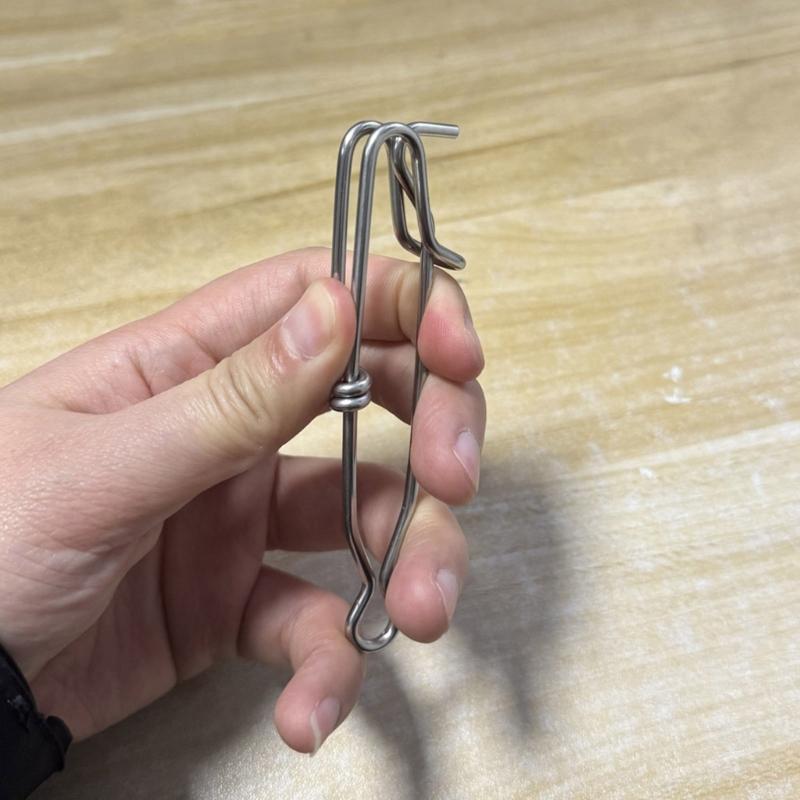 4Pcs Longline Fishing Snap Clip Quickly Lock Lures Connector Stainless Steel Hooked Snap Pin Longline Branch Hangers