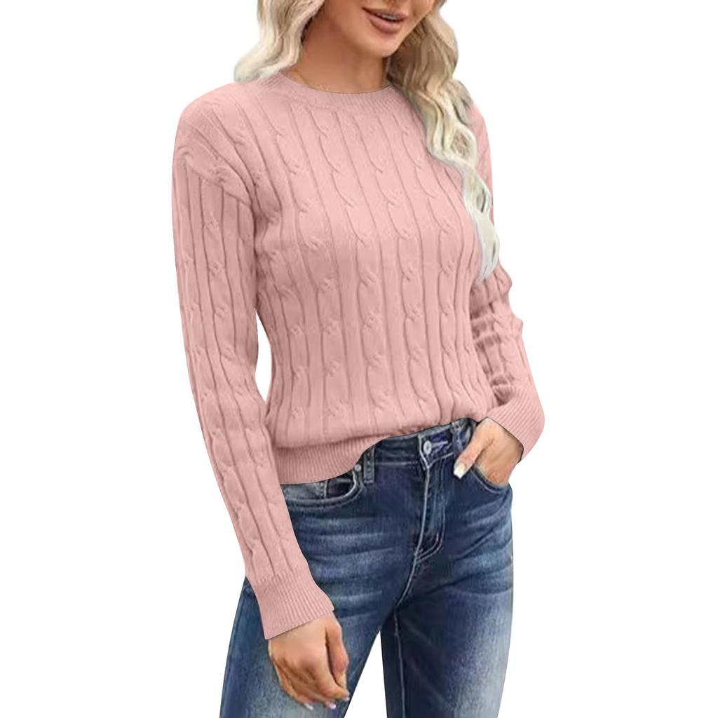Women's Fashion Crew-neck Long-sleeved Casual Loose Pullover Sweater