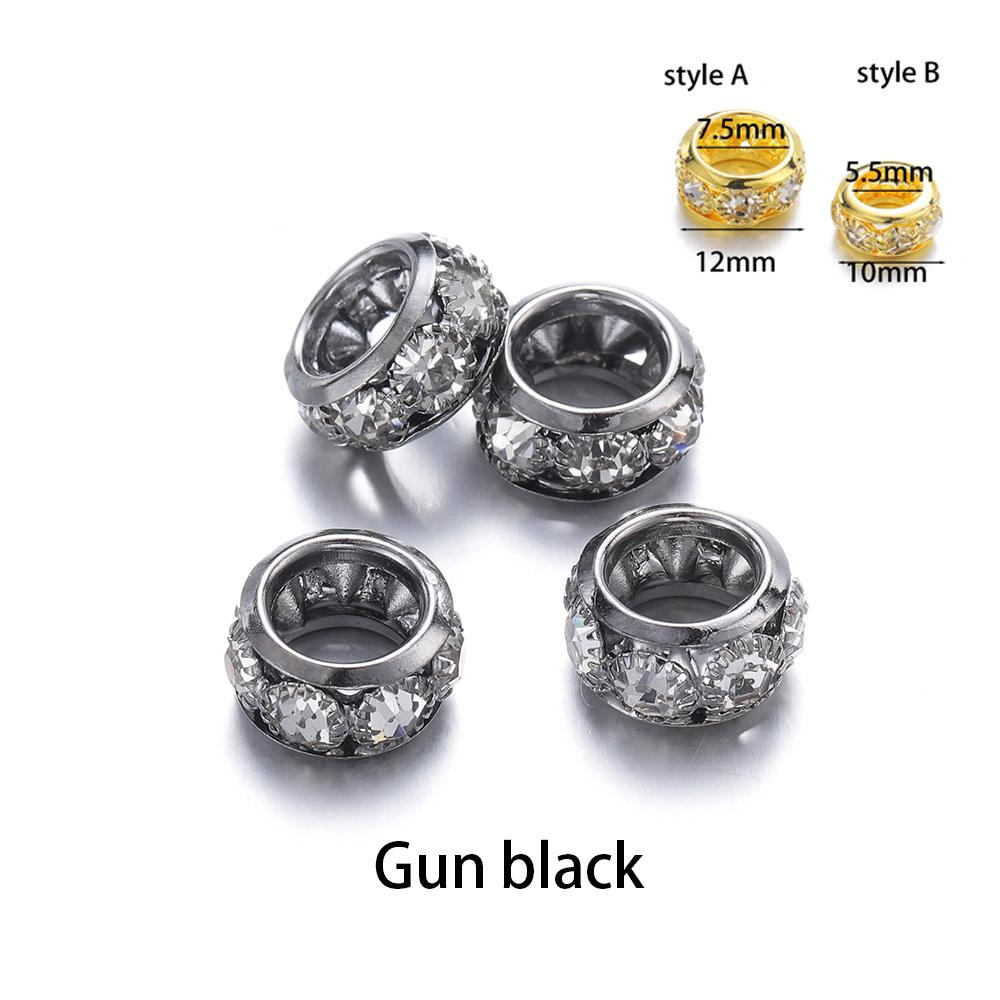 20pcs/lot Rhinestone Spacer Copper Beads Crystal  Rondelles Metal Beads For DIY Jewelry  Making Suppiles