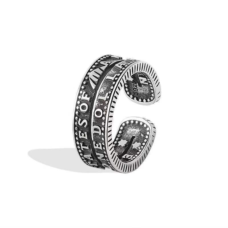 Korean Style Trendy Hip-hop Ring Cold Style English Opening Female Ring Ring Bracelet