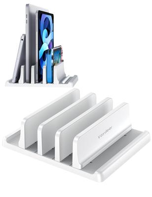 VAYDEER Supporto Verticale per Laptop, Porta 3 Laptop, Larghezza Regolabile, Realizzato in Resina ABS per Tablet, iPad, Surface e MacBook Pro Air, Bianco