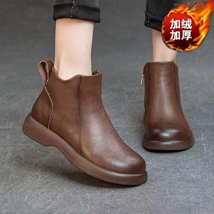 

Женские ботинки Мартина короткие ботинки мягкая износостойкая подошва ботинки ретро кожаная поверхность короткие ботинки женские ветрозащитные на плоской подошве кожаные ботинки зима 40