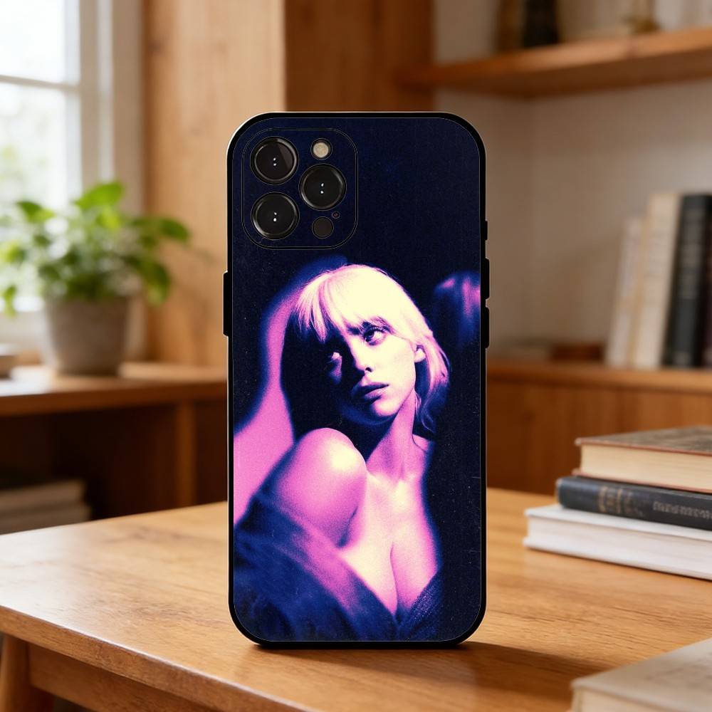 Lovely B-Billie Eilish Singer Phone Case For iPhone17,16,15,14,13,12,Plus,Pro Max, 5G Others Soft Black Cover iPhone16pro