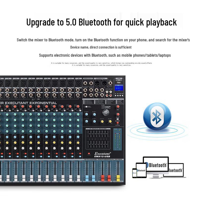 HuiDu EMP-12P Professional 12-Channel Powered Mixer with DSP (CN Version)