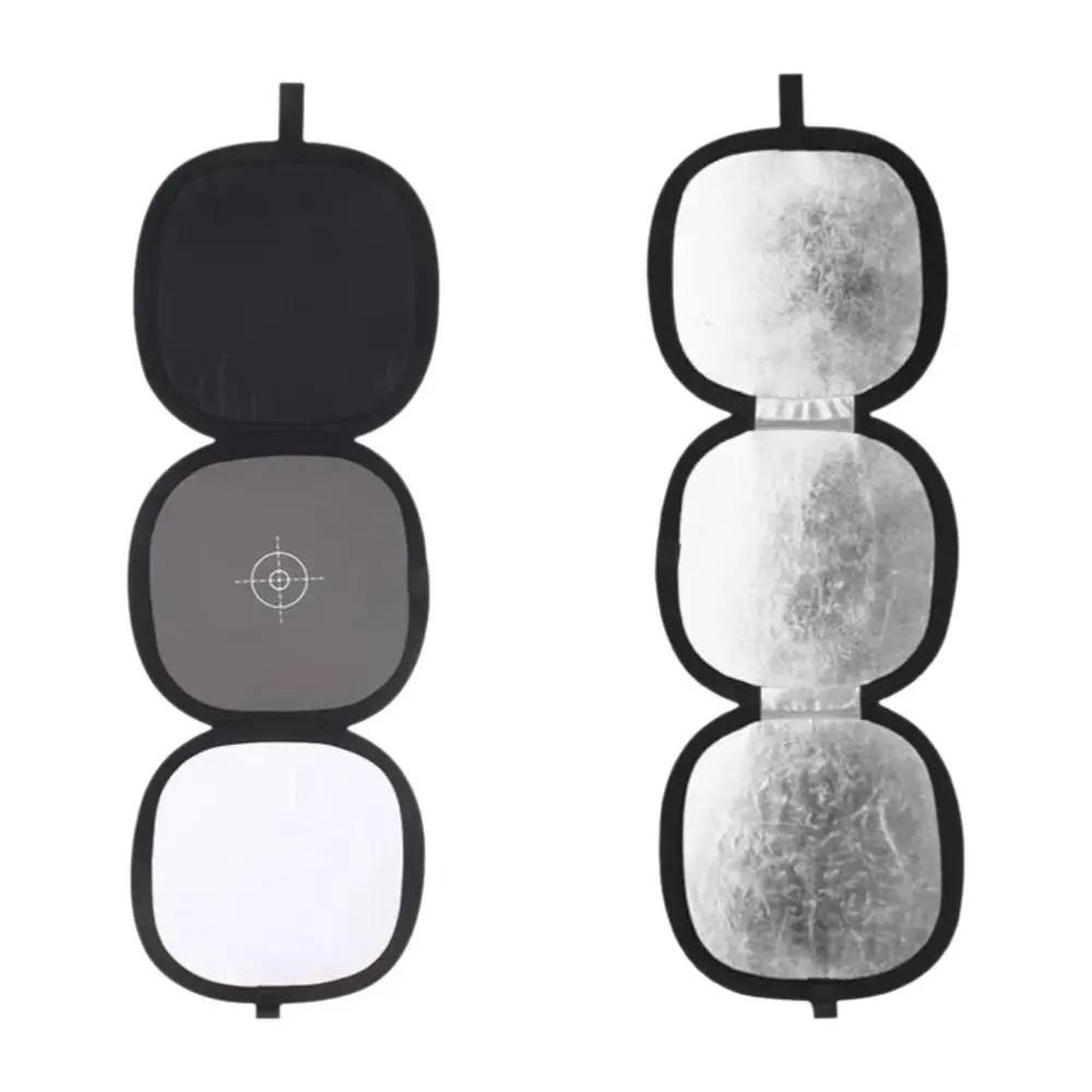 Collapsible 3-in-1 Photography Reflector Disc, Handheld Light Reflector Diffuser With 18% Gray Card For Studio Portrait Video Shooting