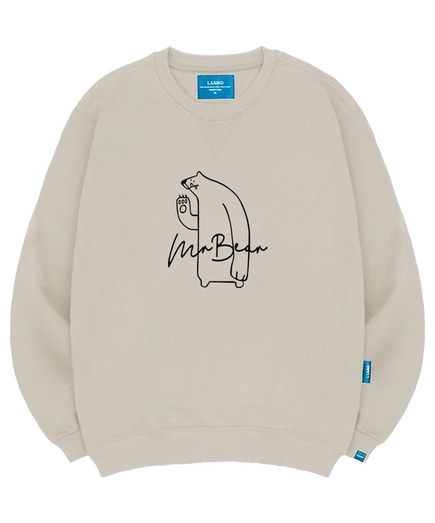 Ellamo Fleece-Lined M Mr. Bear Sweatshirt Unisex Big Sizes S~4Xl (Type A)