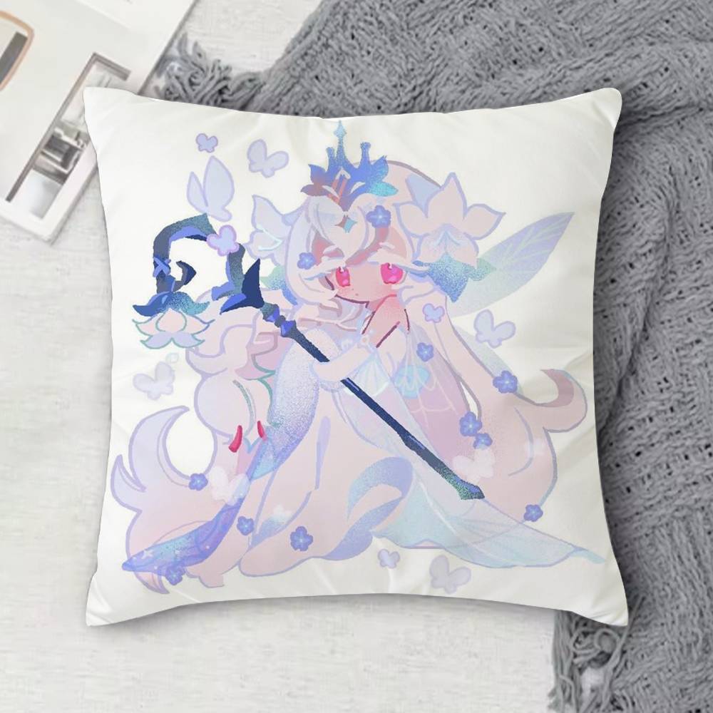 white lily cookie Doublesided Printed Square Decorative Cushion Cover for Sofa Living Room Home Decor