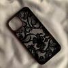 Funda de Teléfono de Encaje Floral Negra de Lujo para Xiaomi Redmi Note 14 13 11 12 Pro Plus 5G Redmi 14C 13C 12C 4G Funda Protectora Transparente