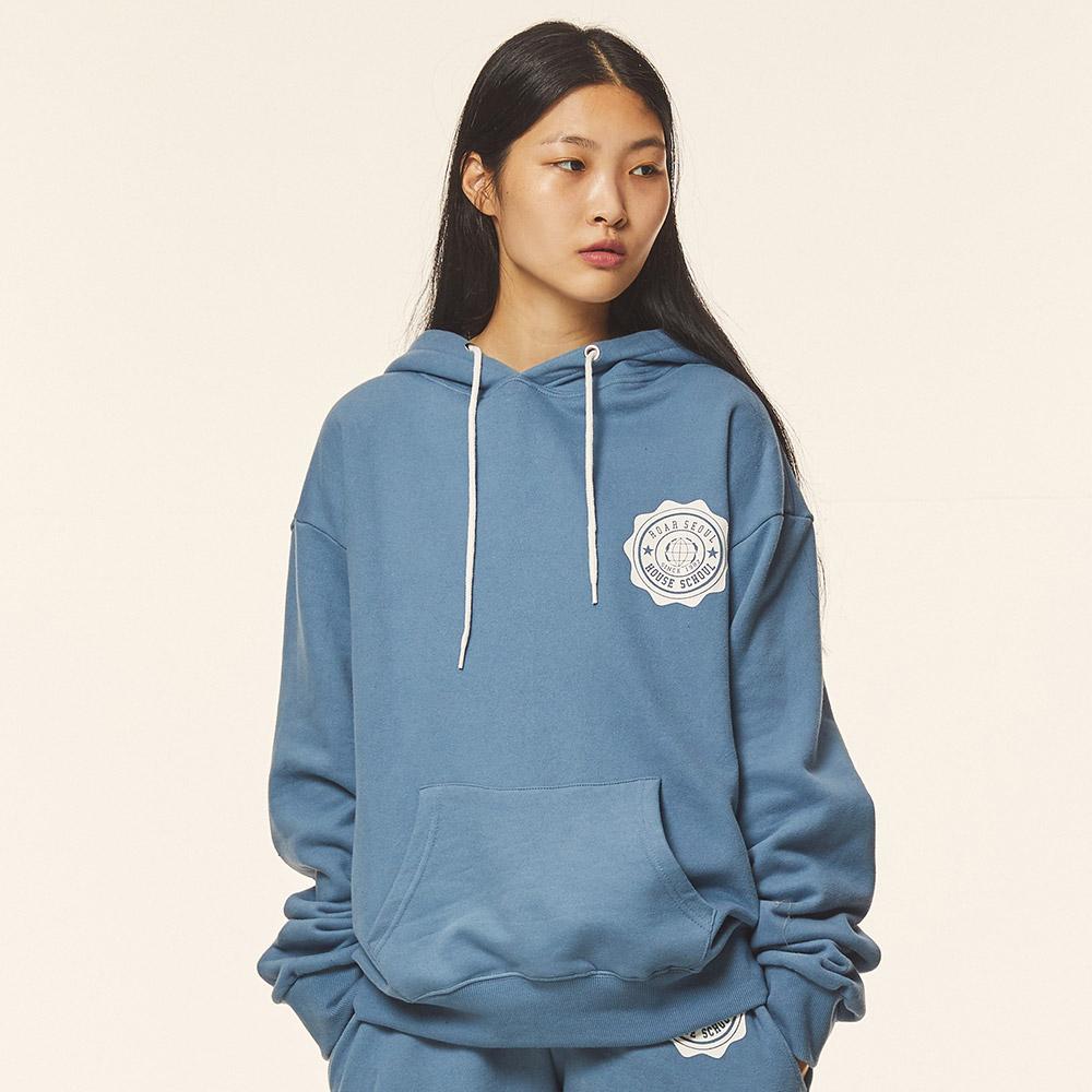 Odd Dot Unisex Circle Logo Oversized Fleece Hoodie (Sky Blue) Blue/L