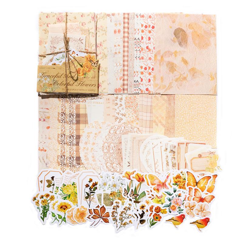 Retro Floral Butterfly Journal Stickers: DIY Decoration Kit