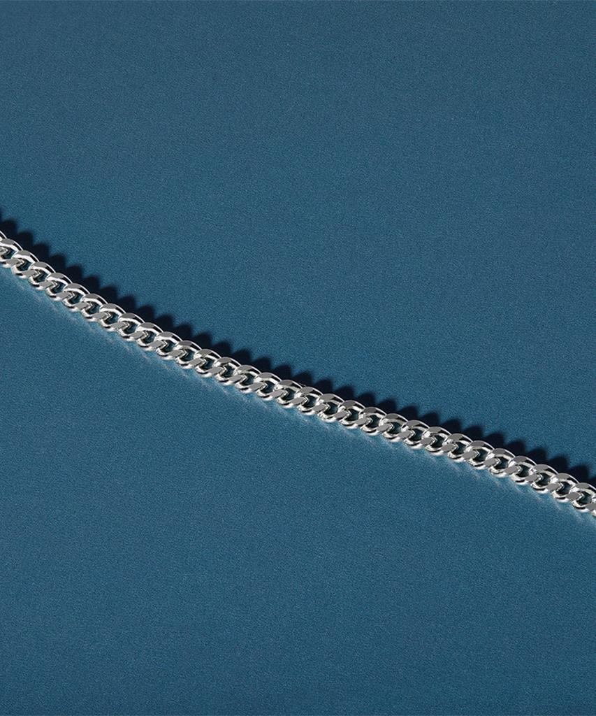 Helene Jewelry Silver 925 Flat Curve Chain Silver Necklace (Type A)