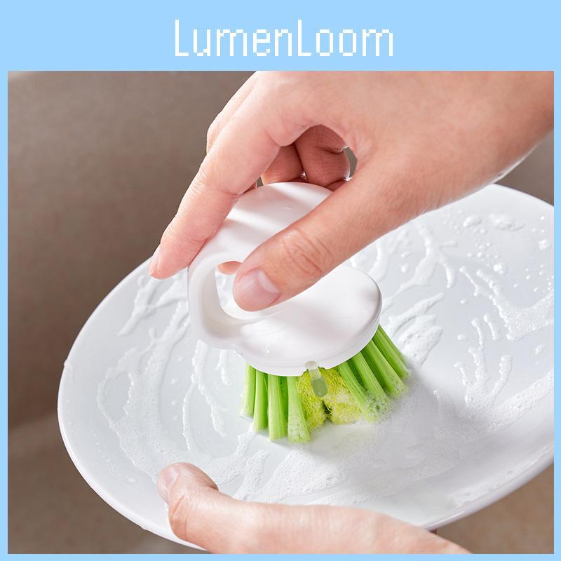 Kitchen Dish Scrubber With Stand For Sink And Stove Cleaning Plastic Bristle Brush