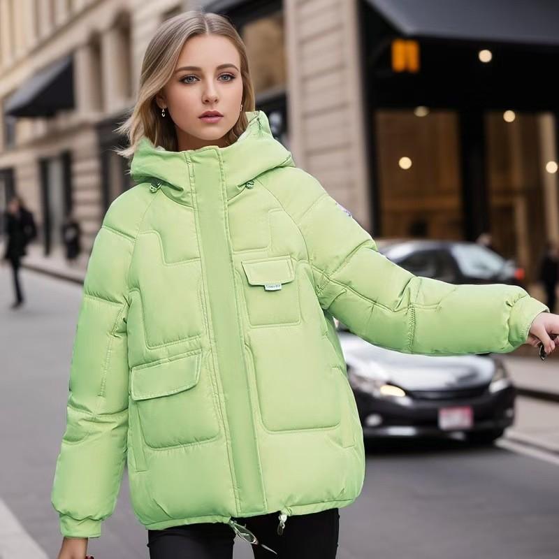 Winter Large Size Thickened Multi-pocket Padded Jacket Trend Hooded Down Padded Jacket Women's Short Style