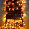 Fairy LED String Lights Maple Leaf Red Berry Ivy Vine Wreath Garland Light For Xmas Wedding Home Courtyard Indoor Party Romantic Atmosphere Decoration