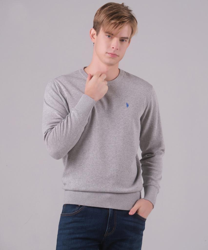 USPOLOASSN Spring Plain Round Knit_Melange Grey