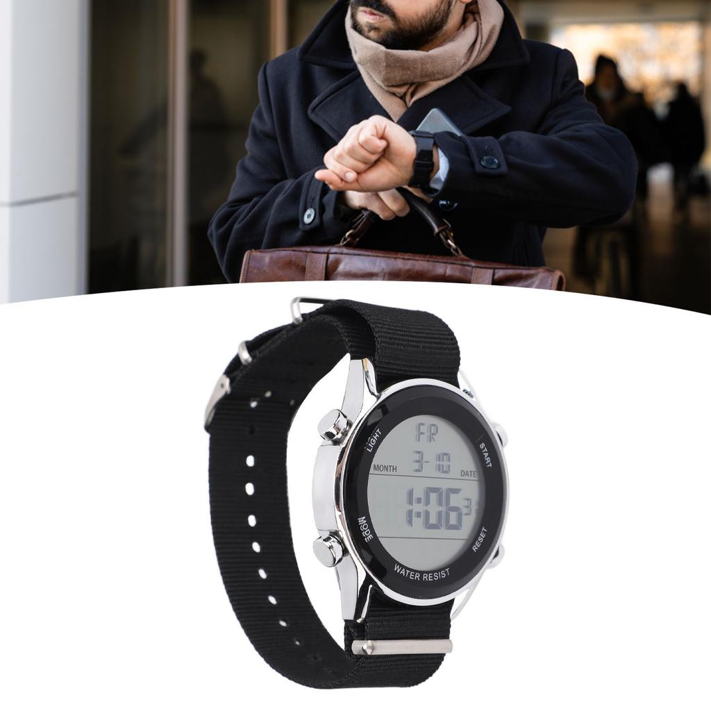 Mens Digital Sports Waterproof Watch Dual Time Zone Stopwatch Calendar Day Display Alarm Clock EL Backlight 50m Waterproof 12Celsius24 Hour System Wri