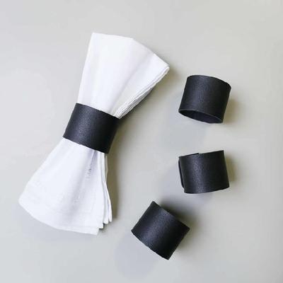 Set aus 6 Serviettenringen aus PU-Leder Serviettenhalter Elegante Tischdekoration für Hochzeiten Geschirr-Accessoires