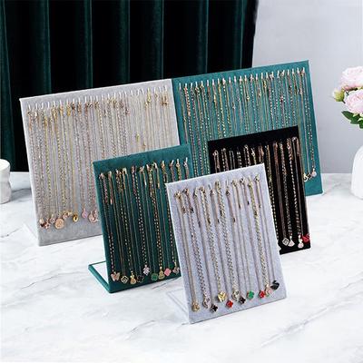 High Quality Velvet L-Shaped Necklace Display Rack Jewelry Bracelet Display Rack Earrings Display Rack