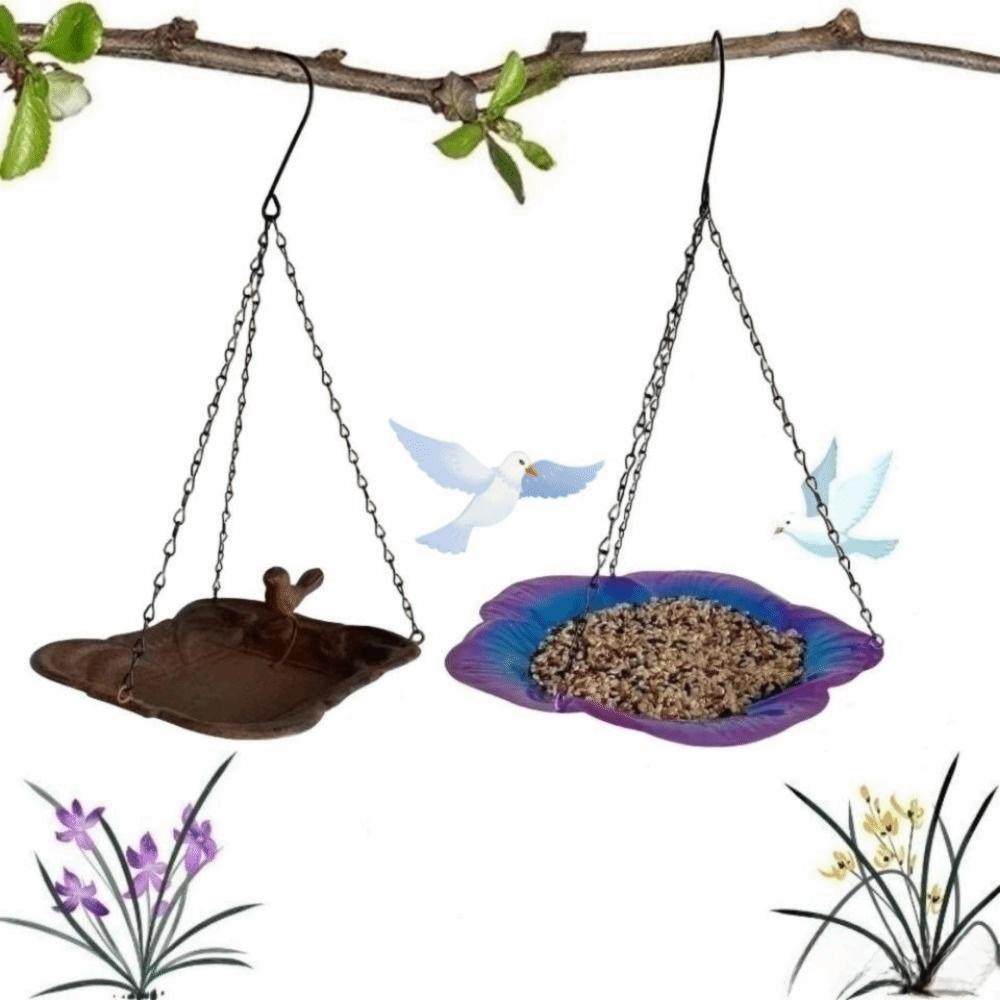 Durable Bird Feeder Balanced Outdoor Bird Food Dispenser Hanging Bird Tray  Outdoor Setting