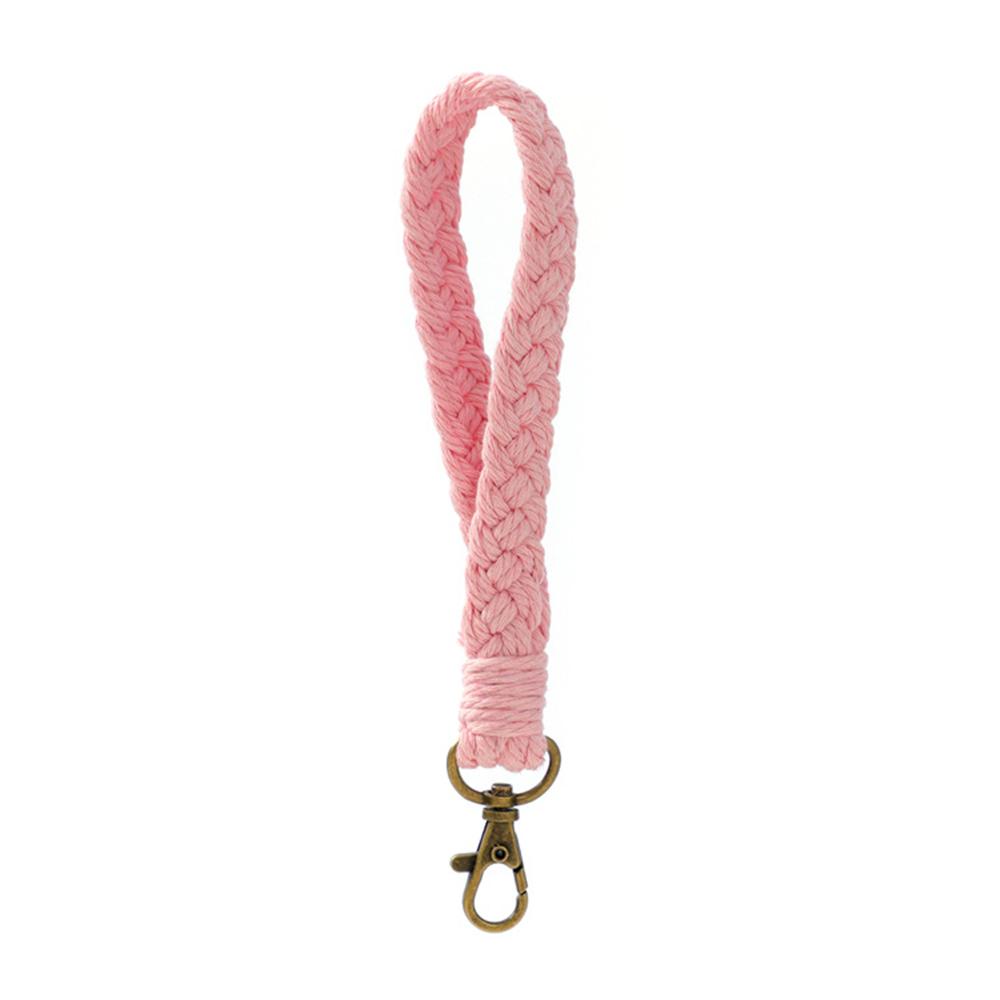 Soft Cotton Rope Keychain Boho Handmade Wristlet Bracelet Key Chain Long Weaving Wrist Lanyard Car Key Holder for Women Gift
