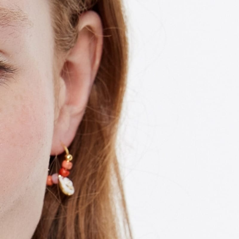 BIMBA Y LOLA [24SS] BIMBA Y LOLA Coral Hoop Earrings B245AIW014COF