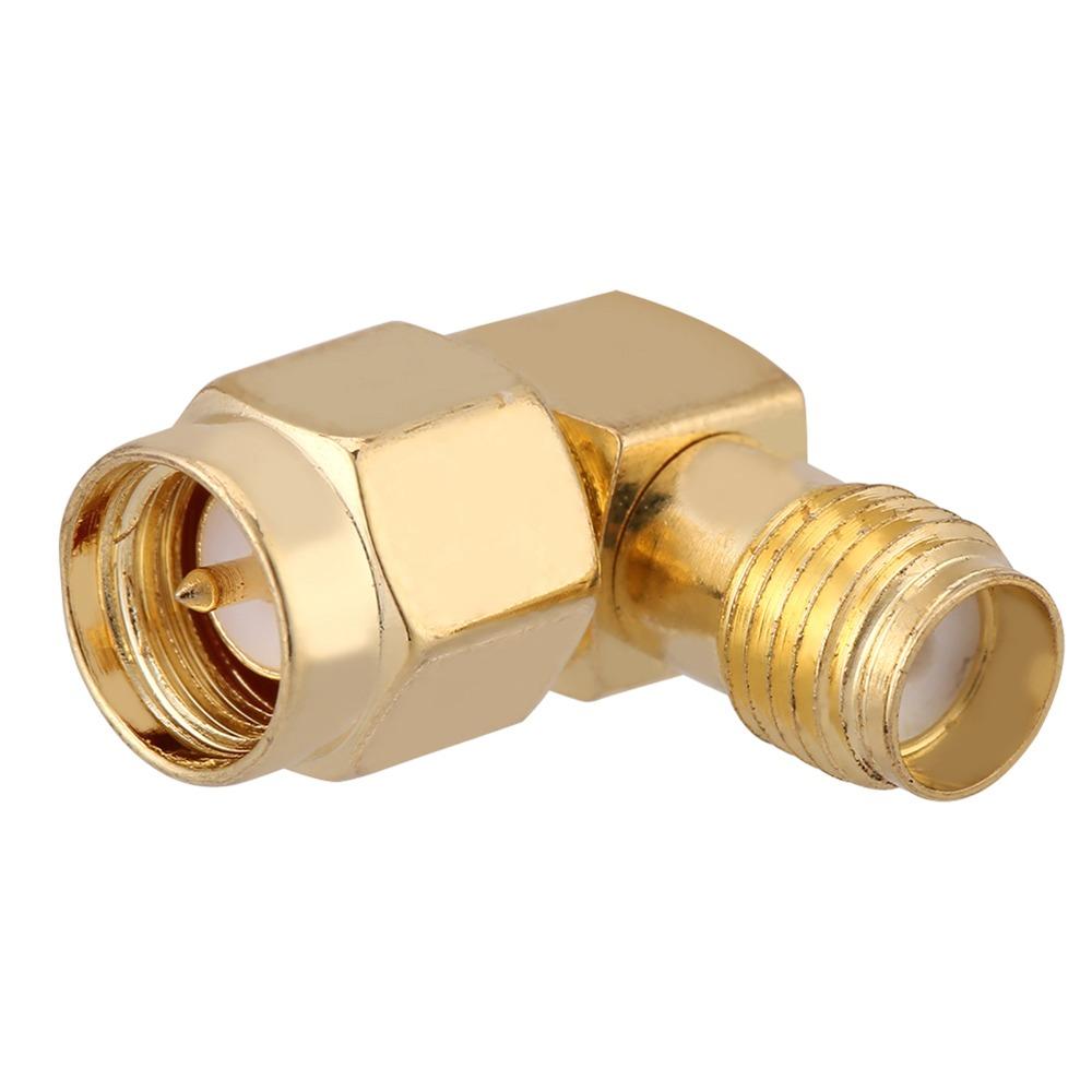 4PCS Gold Plated Contacts SMA Male To Female Adapter 90 Degree Coaxial Connector  Two-Way Radio