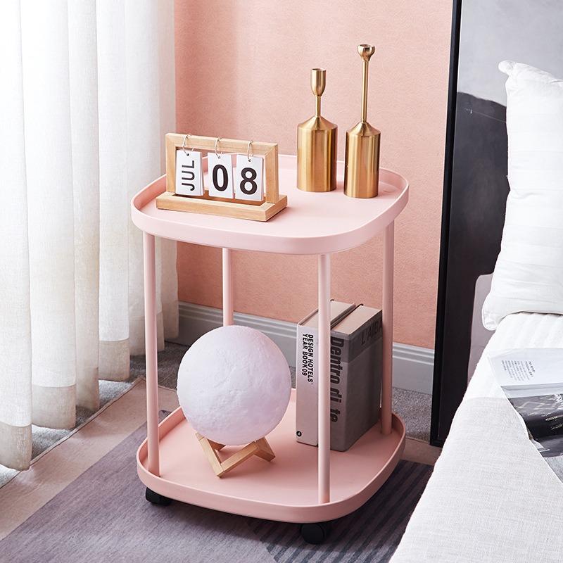 Home Sofa Side Table Movable Bedroom Coffee Table Bedside Shelf Modern Simple Strong Load-bear Suitable Multiple Scenarios