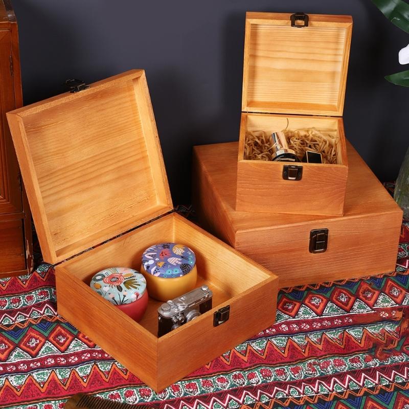 Reusable Pine Storage Box For Wedding Celebration Bridesmaid Gifts And Small Item Organization Jewelry Organiser