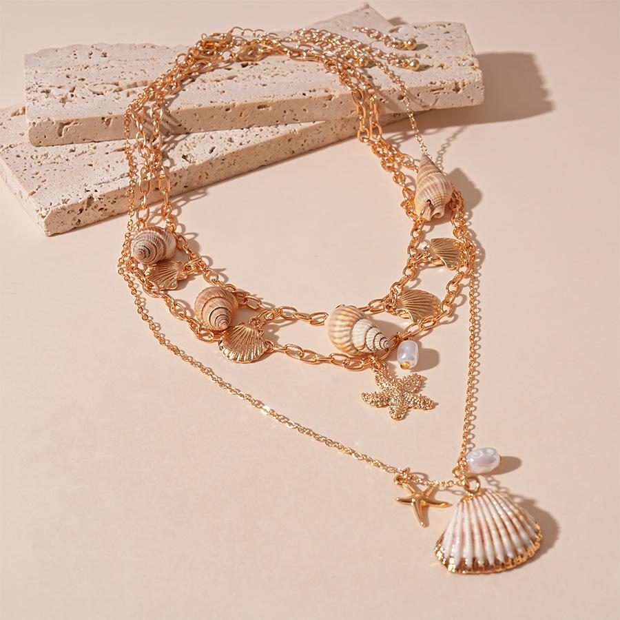 Retro Metal Heart Conch Necklace: Luxurious, Unique, and Exaggerated Clavicle Chain