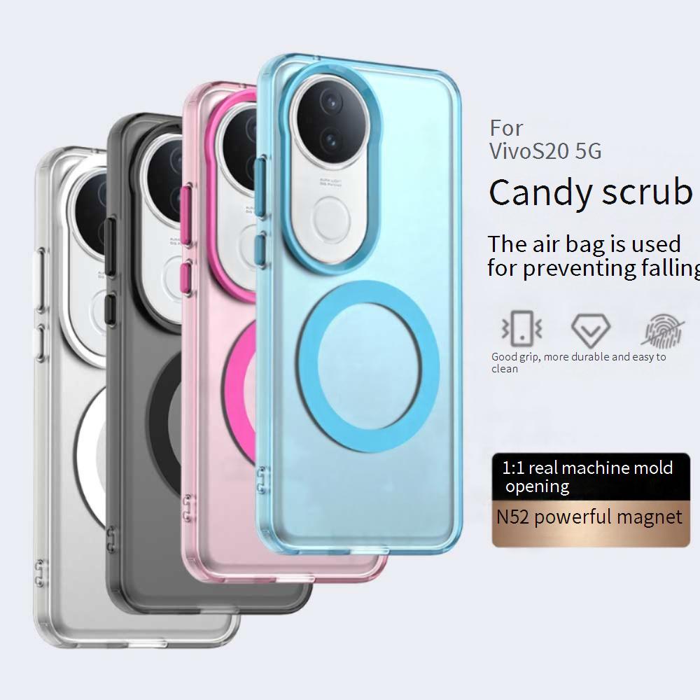 Magsafe Matte Phone Case For Vivo T4 Ultra 5G Magnetic Wireless Charging For Vivo S20 S20 Pro Shockproof Back Cover