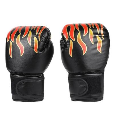 1 pár Dětské Dětské Boxerské Rukavice Nastavitelné Profesionální Síťované Prodyšné PU Kůže Plamenové Rukavice