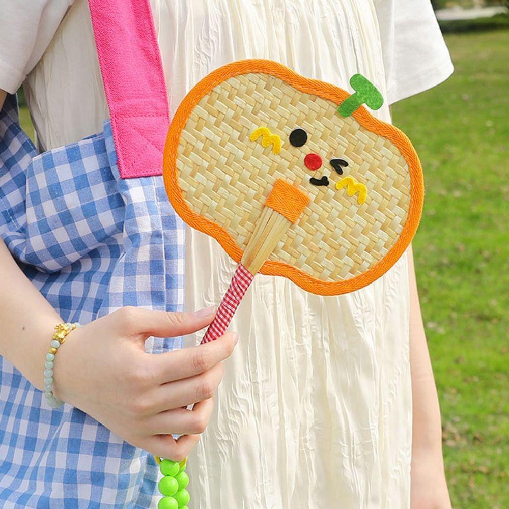 Handmade Banana Fan Cute Decorative Craft Fan Hand Cranked Pu Fan  Girl