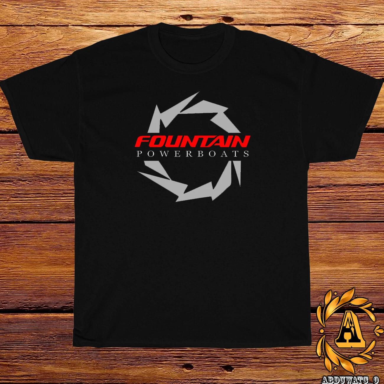 Fountain Powerboats Boat Logo Black/Sport Grey/White/Navy/Red T-Shirt S-5XL 4XL
