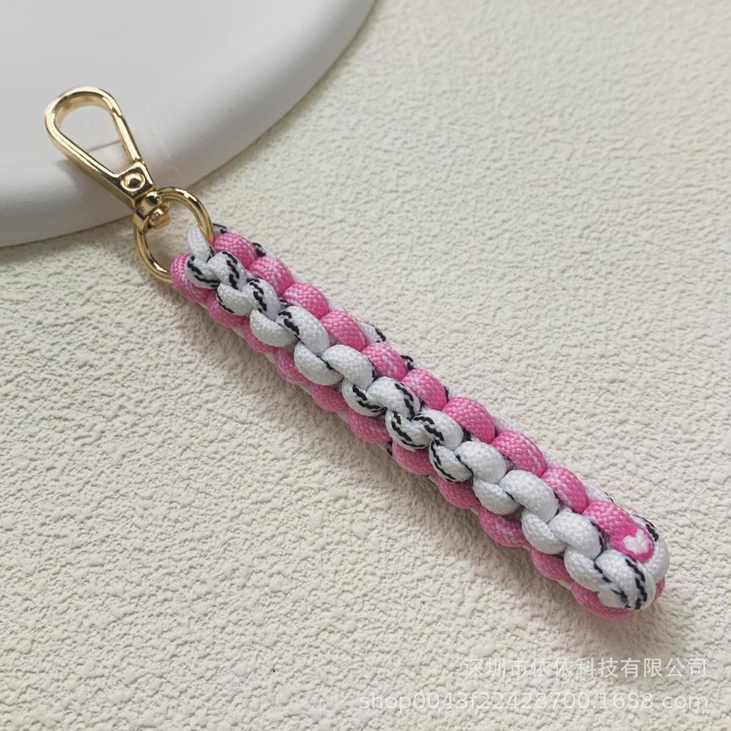 Miu family bag hanging cross-border explosive pure hand-woven pendant colorful fashionable unique shape braided rope car keychain