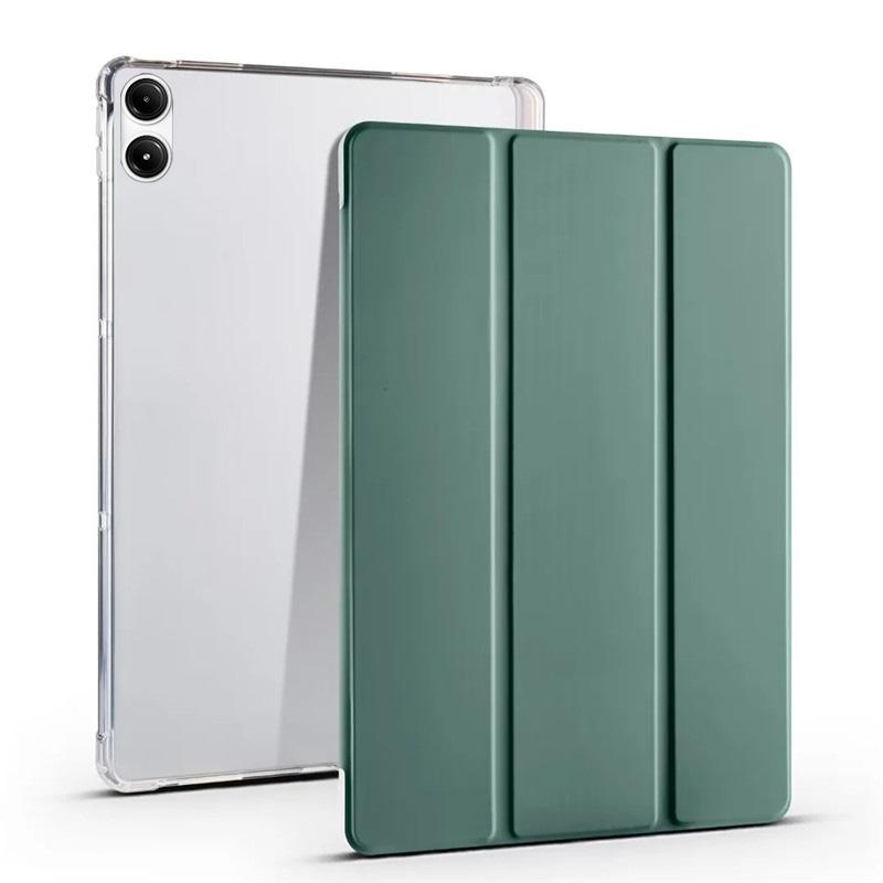 Dreifach gefaltete Tablet-Hülle aus Leder mit weicher Rückseite und Ständer für Xiaomi Redmi Pad Pro 12.1 Poco Pad, Hülle für Redmi Pad Pro, Hülle mit Stifthalter