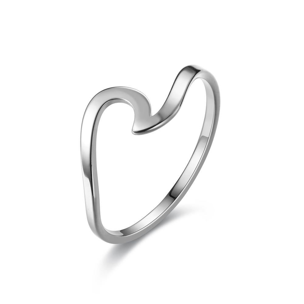 

Женское изогнутое кольцо из нержавеющей стали и титана - Устойчивое к выцветанию, Высококачественное, Роскошный дизайн Size 7