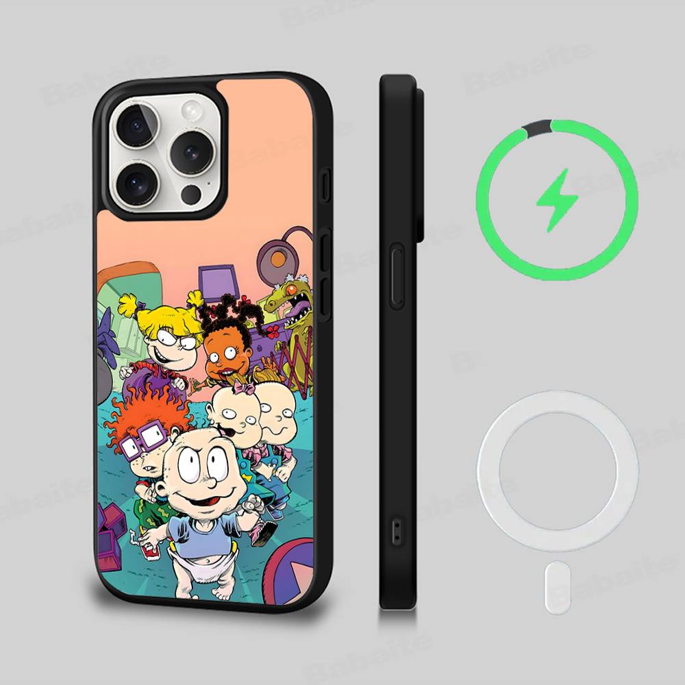 

Cartoon Funny R-Rugrats For Magsafe Magnetic Phone Case Wireless PC+TPU For IPhone 11 12 13 14 15 16 17 Pro Max Plus iPhone 15pro max