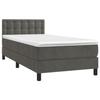 3141528 vidaXL Lit à sommier tapissier avec matelas Gris foncé 100x200 cm