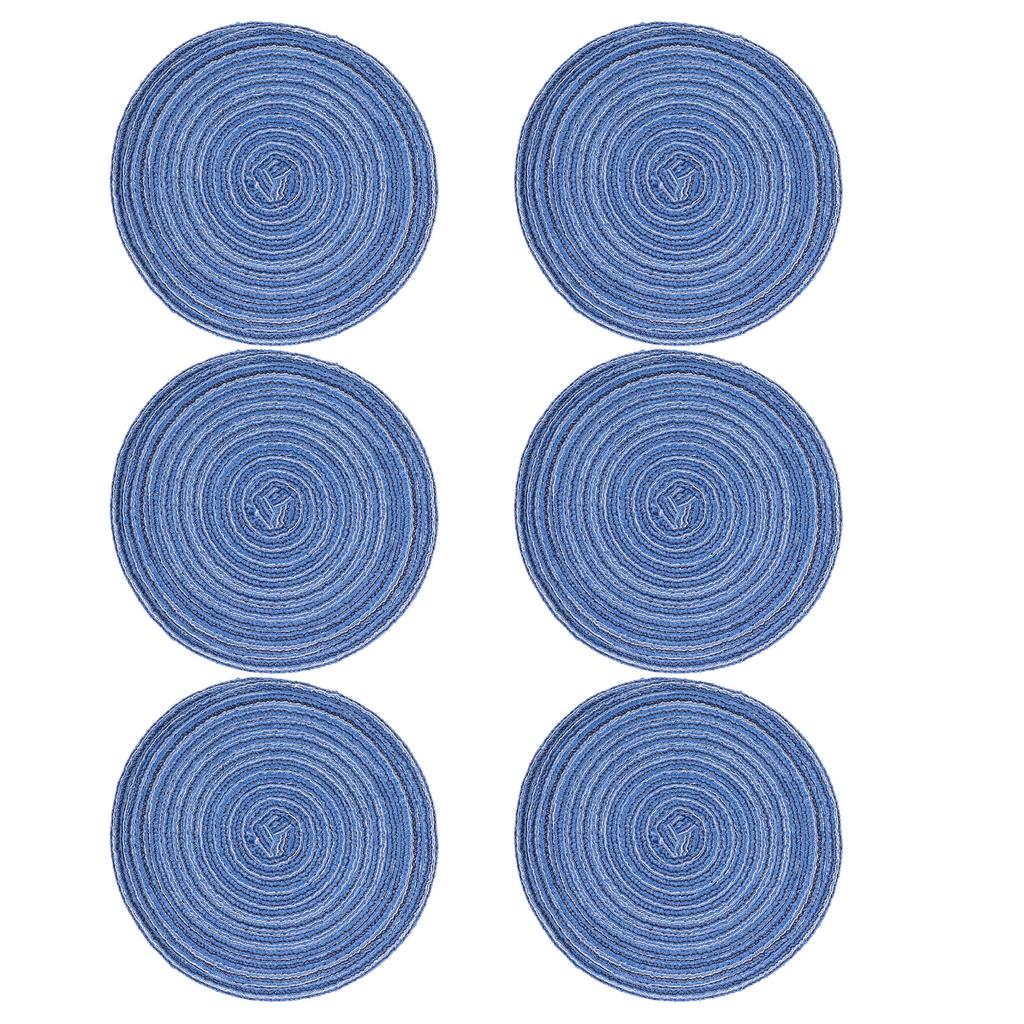 6Pcs Round Placemats Braid Heat Insulation Nonslip Stable Highly Durable Wide Application Place