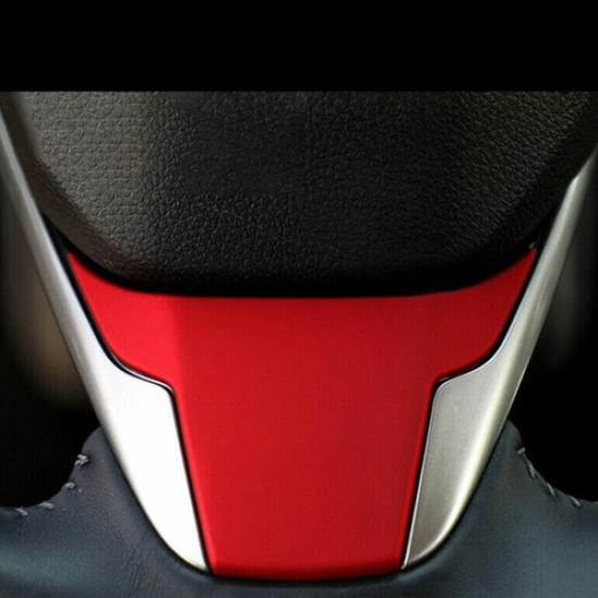 Red 3PCS Car Steering Wheel Decor Cover Trim For Honda CR-V CRV 2017-2022