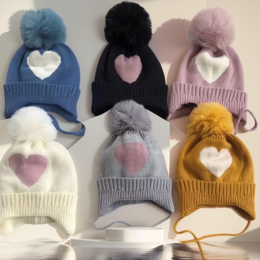 0-3Year Soft Baby Knitted Hat Solid Color Beanie Hats Windproof Winter Hat Boys Girls