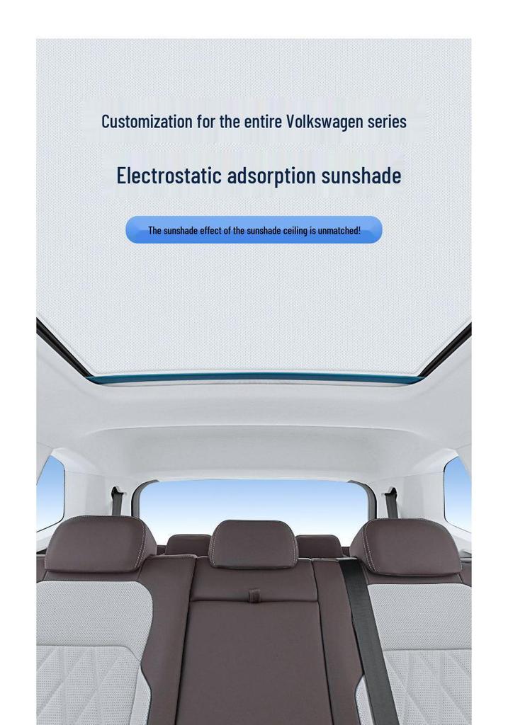 Suede Sunroof Sunshade for Volkswagen Teramont/Tiguan/Sagitar - Electrostatic Fit