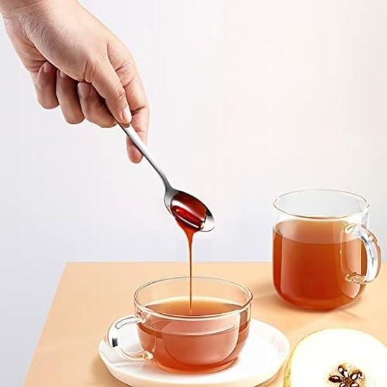 AOOSY Stainless Steel Coffee Spoon 3-Piece Set 13cm Thickness 1mm Mirror Finish Smooth Mouthfeel Demitasse Tea Yogurt Dessert Cutlery