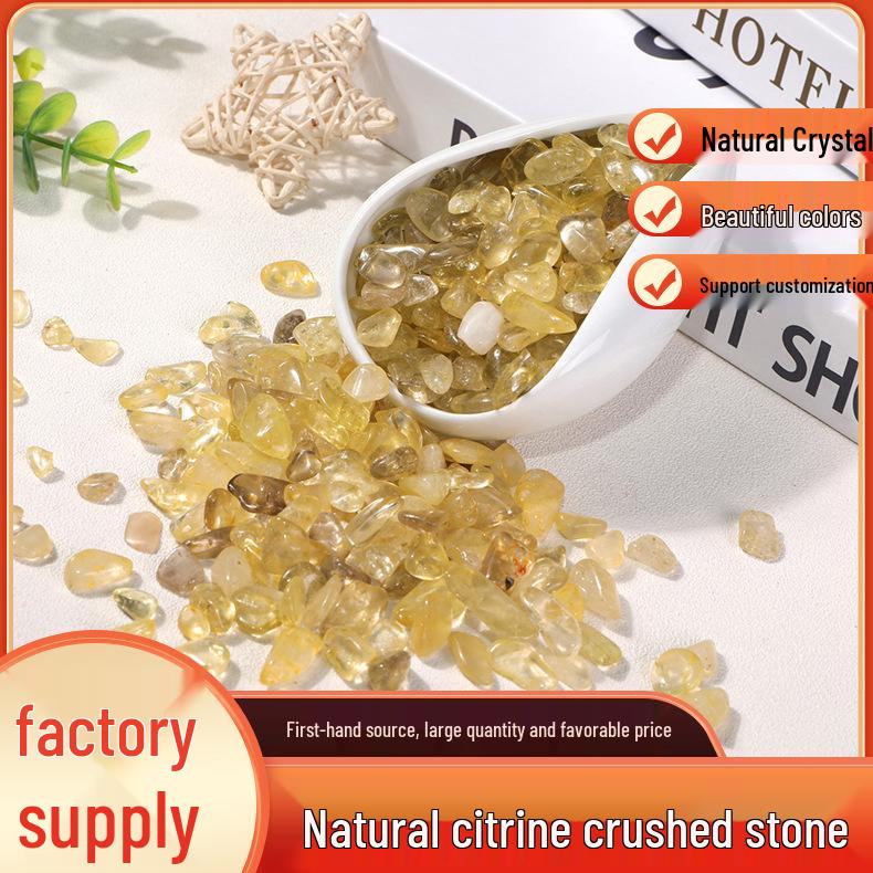 

Natural Yellow Citrine Crushed Stone for Aromatherapy, Landscaping, Fish Tanks, and Plant Cultivation 3-5mm 1000g естественный