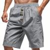 Men's Relaxed-Fit Linen Beach Casual Washed Button-Fly Athletic Shorts