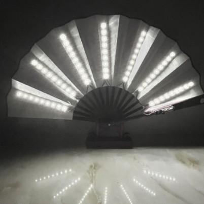 Glow Folding Led Fan Dancing Light Fan Night Show Halloween Christmas Rave Festival Accessories Glow in The Dark Party Supplies